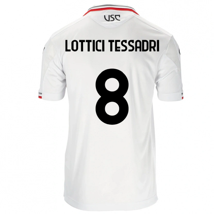 Danxen Men Simone Lottici Tessadri #8 White Red Away Jersey 2025/26 T-Shirt