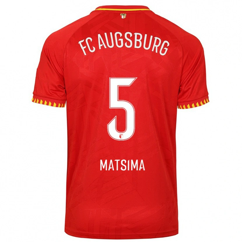 Danxen Men Chrislain Matsima #5 Red Yellow Away Jersey 2025/26 T-Shirt