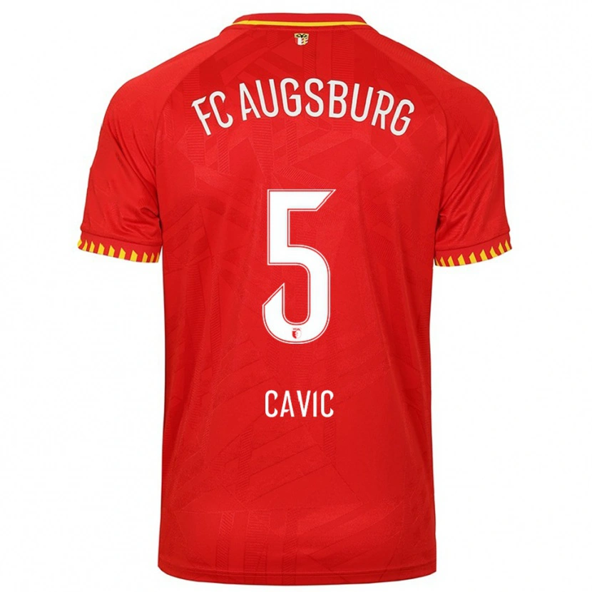 Danxen Men Andrej Cavic #5 Red Yellow Away Jersey 2025/26 T-Shirt