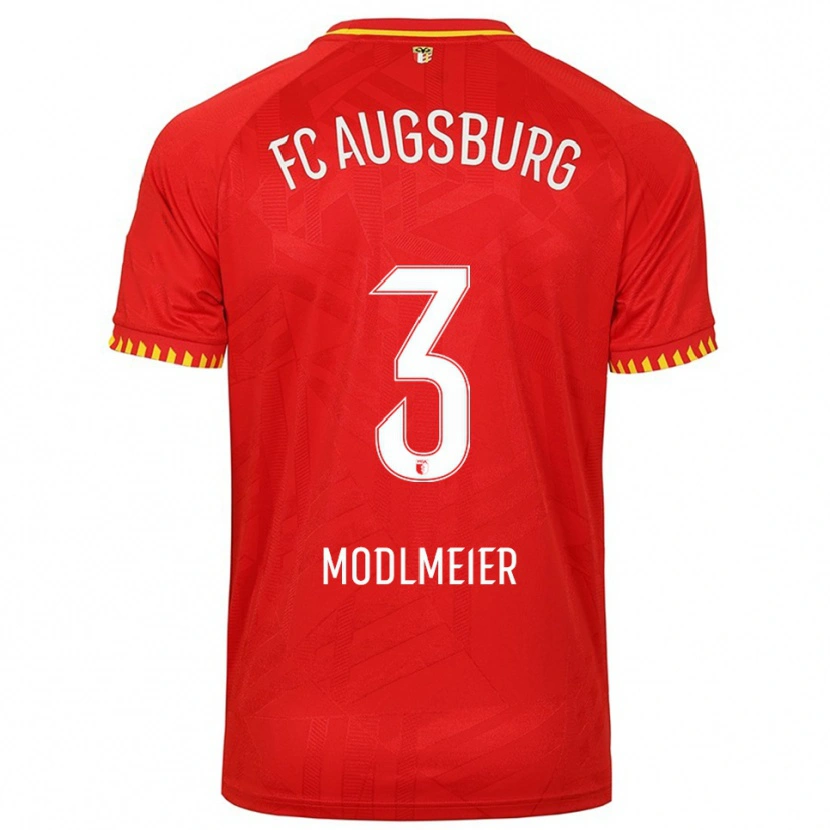 Danxen Men Benedikt Modlmeier #3 Red Yellow Away Jersey 2025/26 T-Shirt