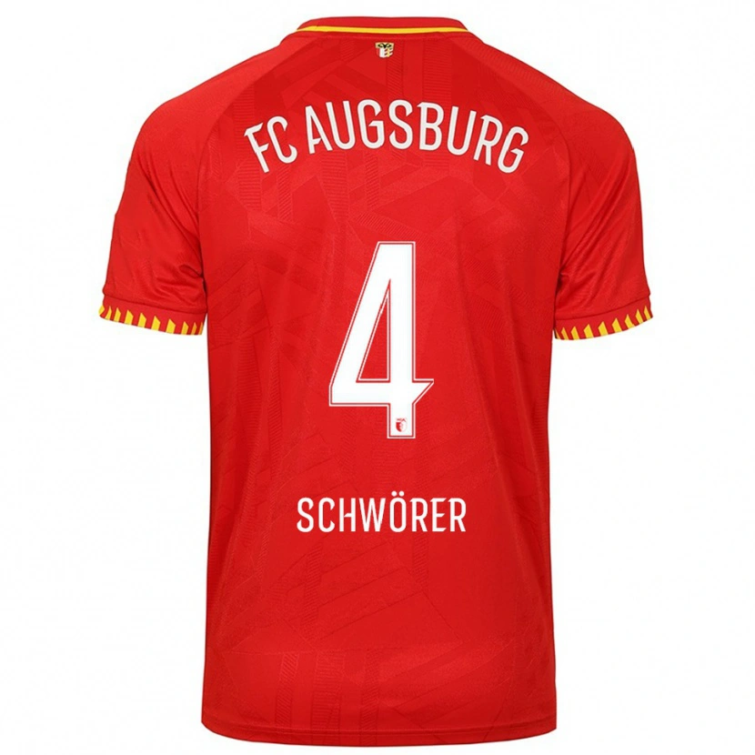 Danxen Men Julia Schwörer #4 Red Yellow Away Jersey 2025/26 T-Shirt