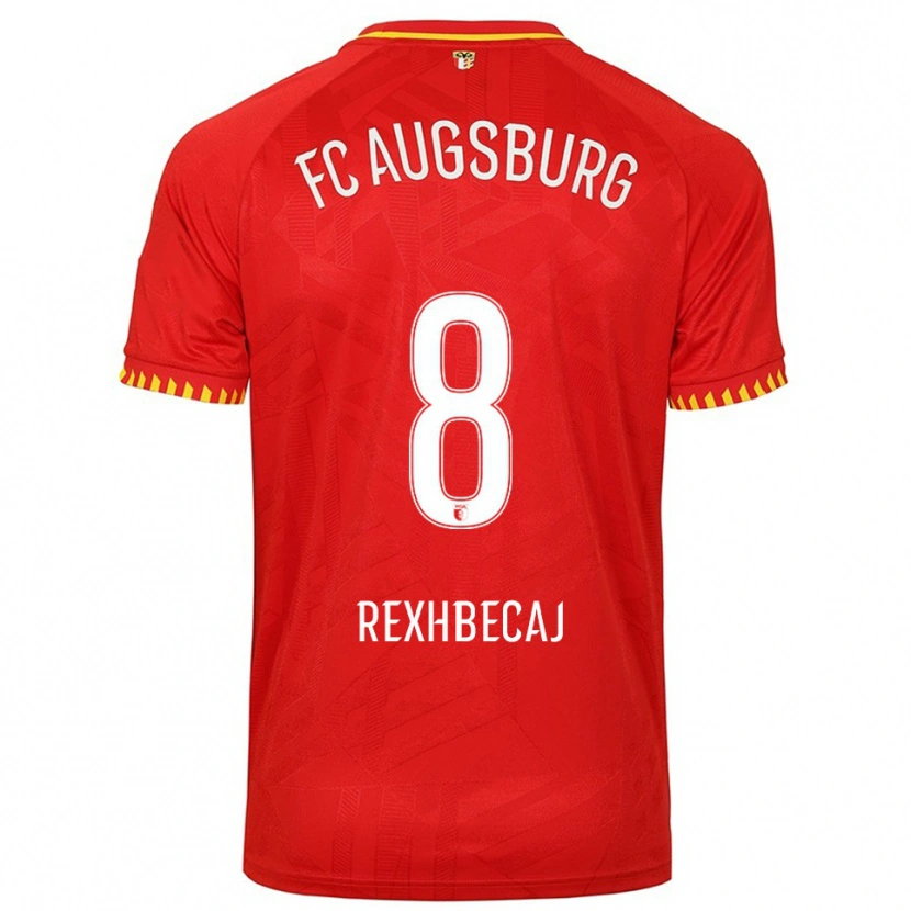 Danxen Men Elvis Rexhbecaj #8 Red Yellow Away Jersey 2025/26 T-Shirt