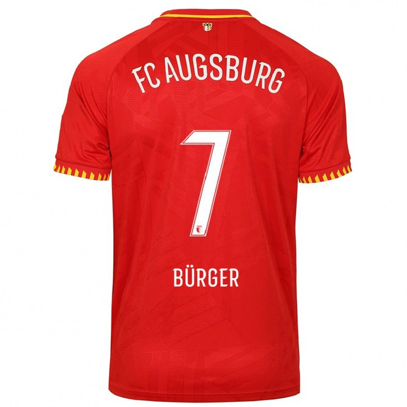 Danxen Men Anja Bürger #7 Red Yellow Away Jersey 2025/26 T-Shirt