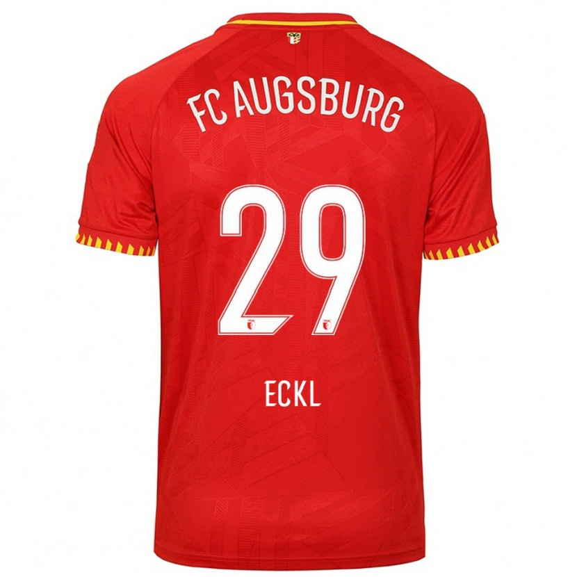 Danxen Men Florian Eckl #29 Red Yellow Away Jersey 2025/26 T-Shirt