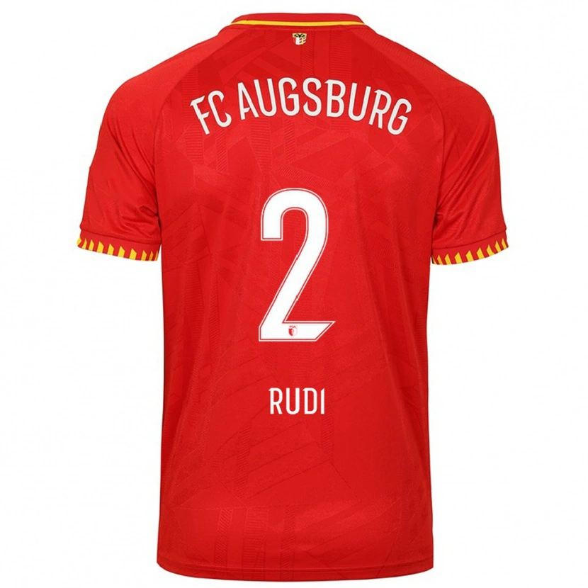 Danxen Men Rafael Rudi #2 Red Yellow Away Jersey 2025/26 T-Shirt