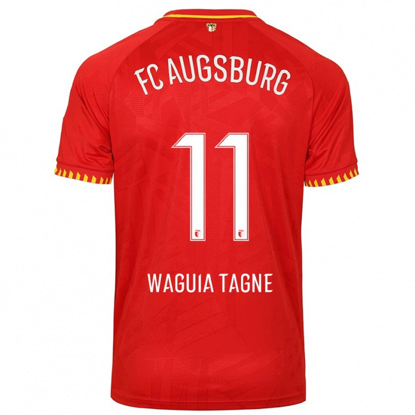 Danxen Men Evan Waguia Tagne #11 Red Yellow Away Jersey 2025/26 T-Shirt