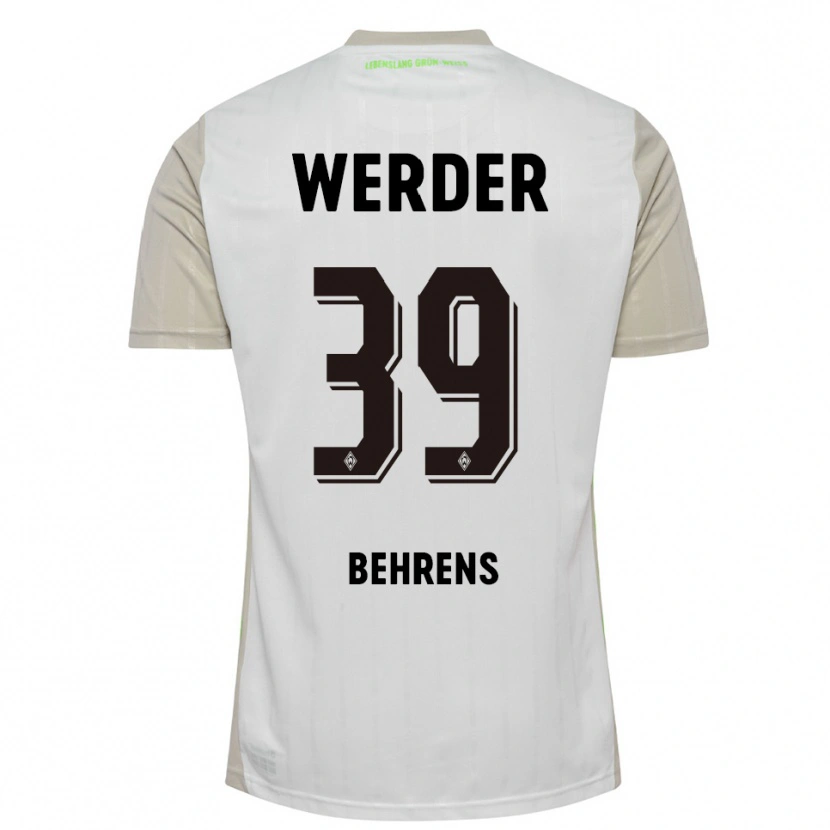 Danxen Men Jette Behrens #39 White Black Away Jersey 2025/26 T-Shirt