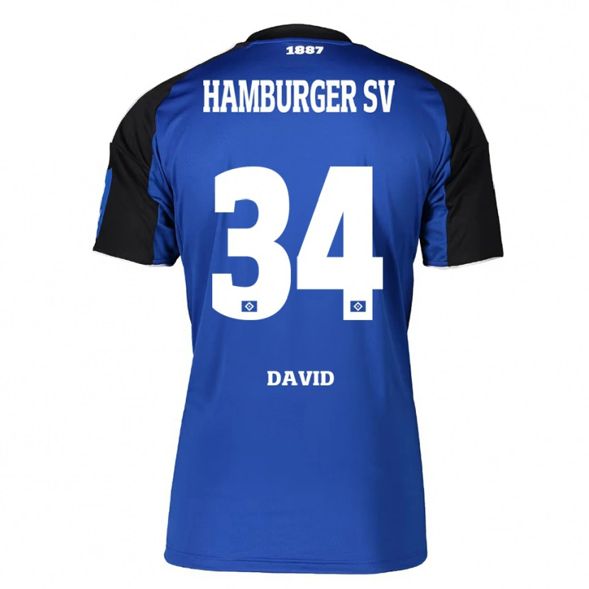Danxen Men Jonas David #34 Blue Black Away Jersey 2025/26 T-Shirt