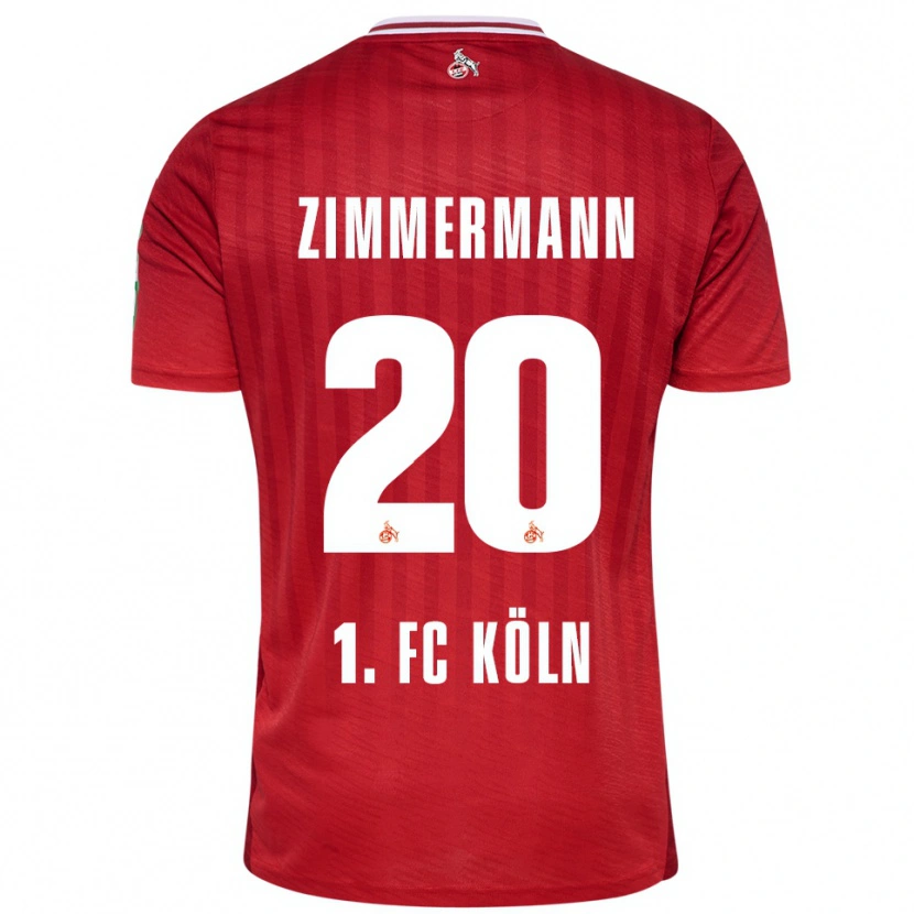 Danxen Men Nick Zimmermann #20 Red White Away Jersey 2025/26 T-Shirt