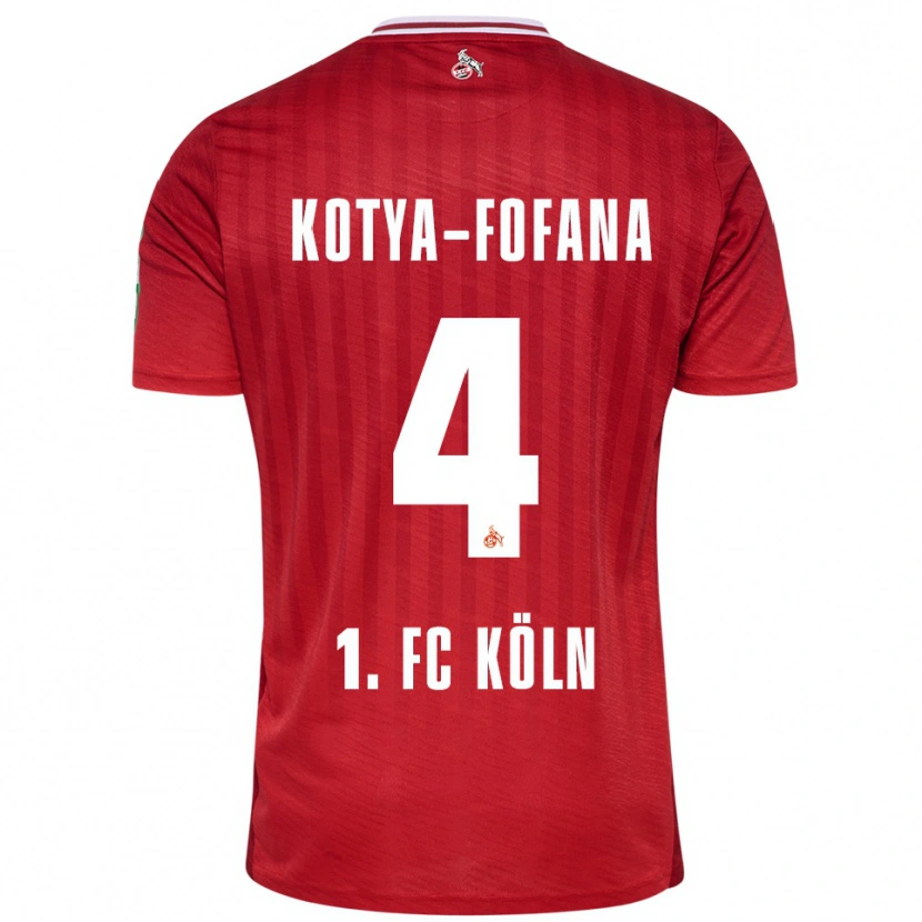 Danxen Men Assad Kotya-Fofana #4 Red White Away Jersey 2025/26 T-Shirt