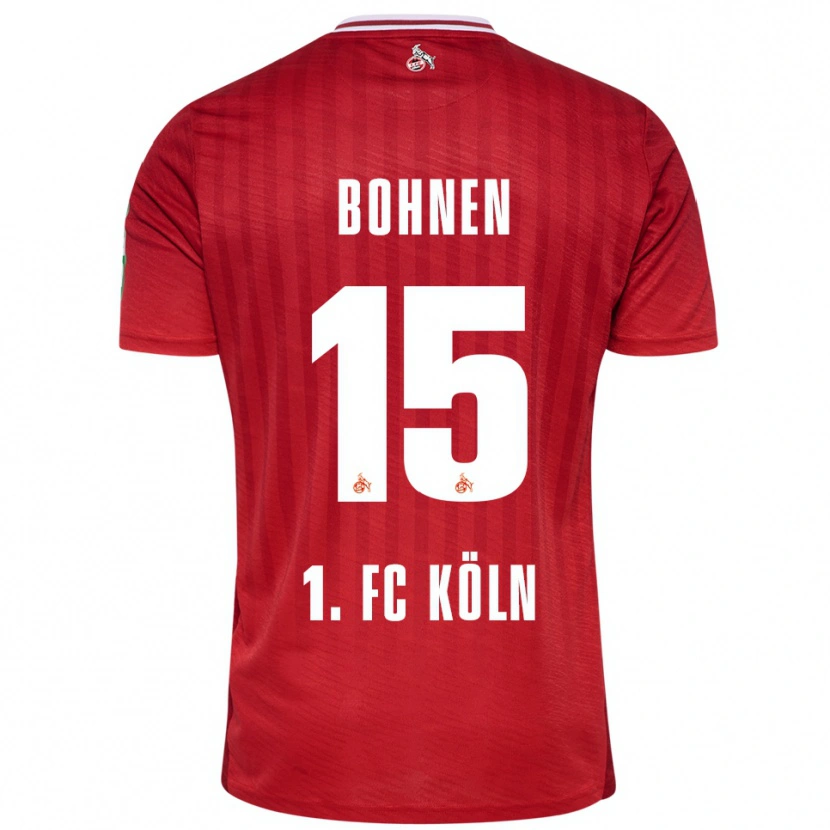 Danxen Men Amelie Bohnen #15 Red White Away Jersey 2025/26 T-Shirt