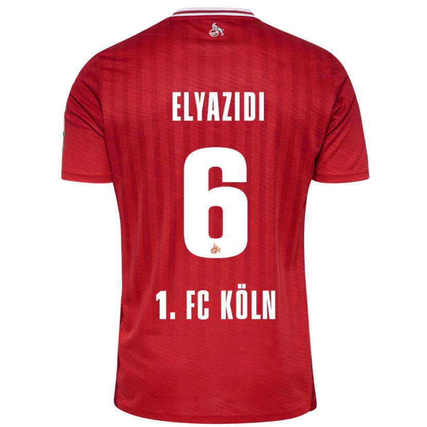 Danxen Men Ilias Elyazidi #6 Red White Away Jersey 2025/26 T-Shirt