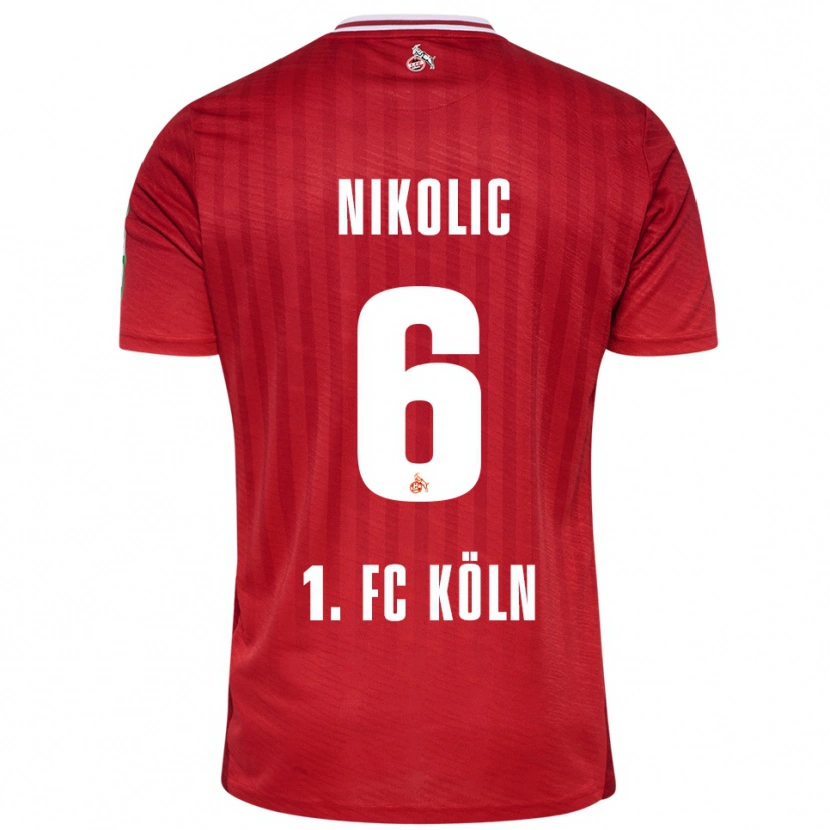 Danxen Men Milan Nikolic #6 Red White Away Jersey 2025/26 T-Shirt