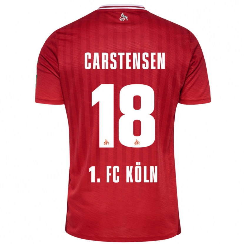 Danxen Men Rasmus Carstensen #18 Red White Away Jersey 2025/26 T-Shirt