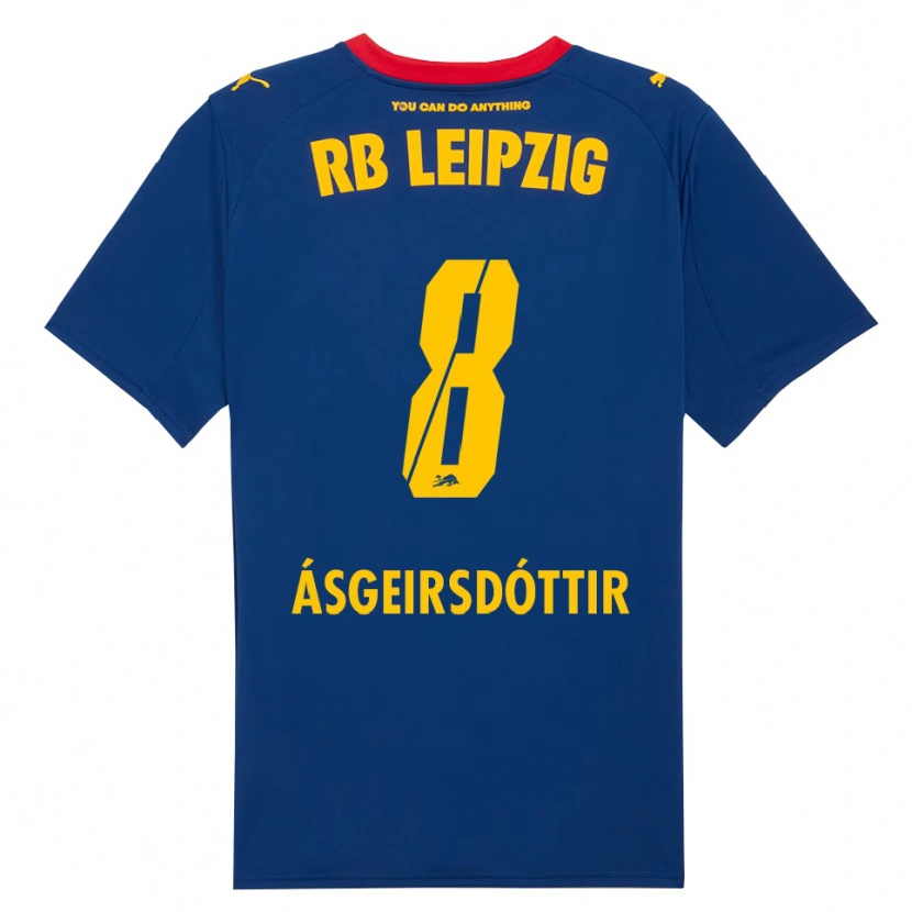 Danxen Men Emilía Kiær Ásgeirsdóttir #8 Navy Red Away Jersey 2025/26 T-Shirt
