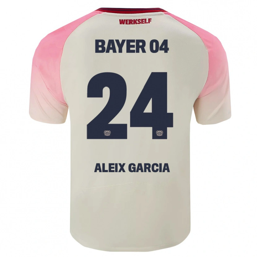 Danxen Men Aleix García #24 Pink Off White Away Jersey 2025/26 T-Shirt