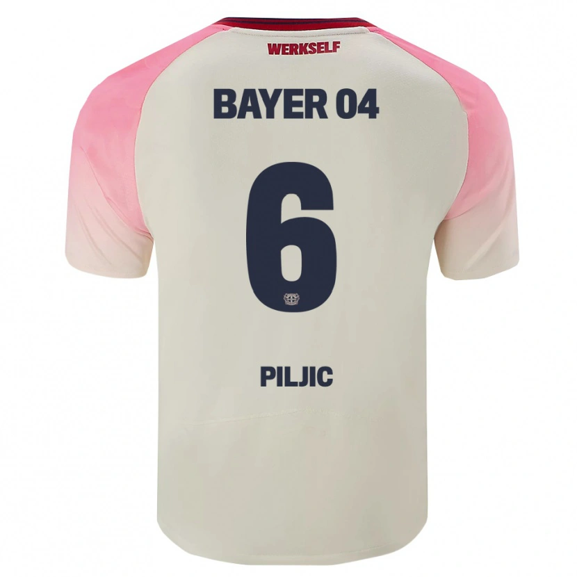 Danxen Men Katharina Piljic #6 Pink Off White Away Jersey 2025/26 T-Shirt