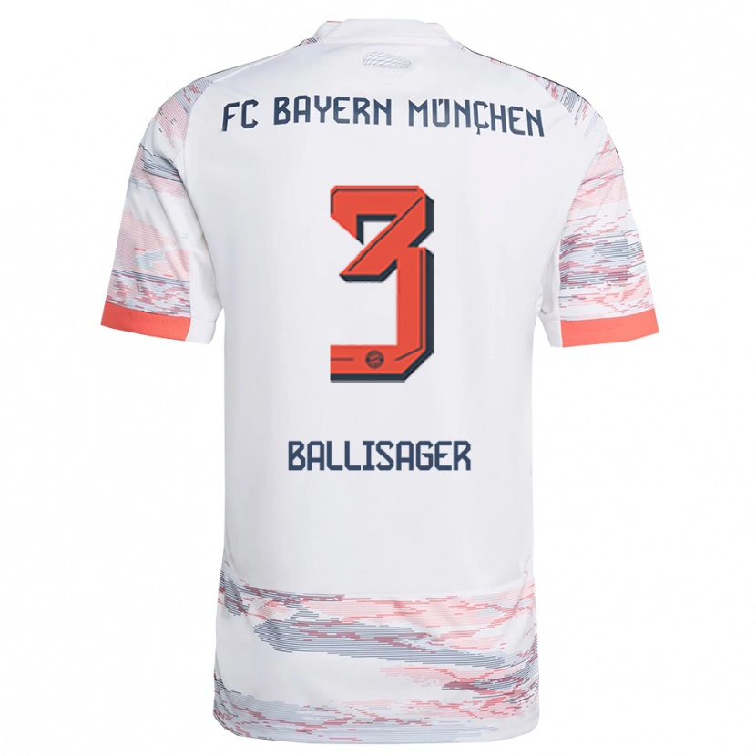 Danxen Men Stine Ballisager #3 White Gray Away Jersey 2025/26 T-Shirt