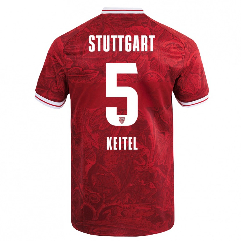 Danxen Men Yannik Keitel #5 Red Black Away Jersey 2025/26 T-Shirt
