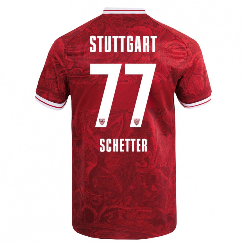 Danxen Men Leonie Schetter #77 Red Black Away Jersey 2025/26 T-Shirt