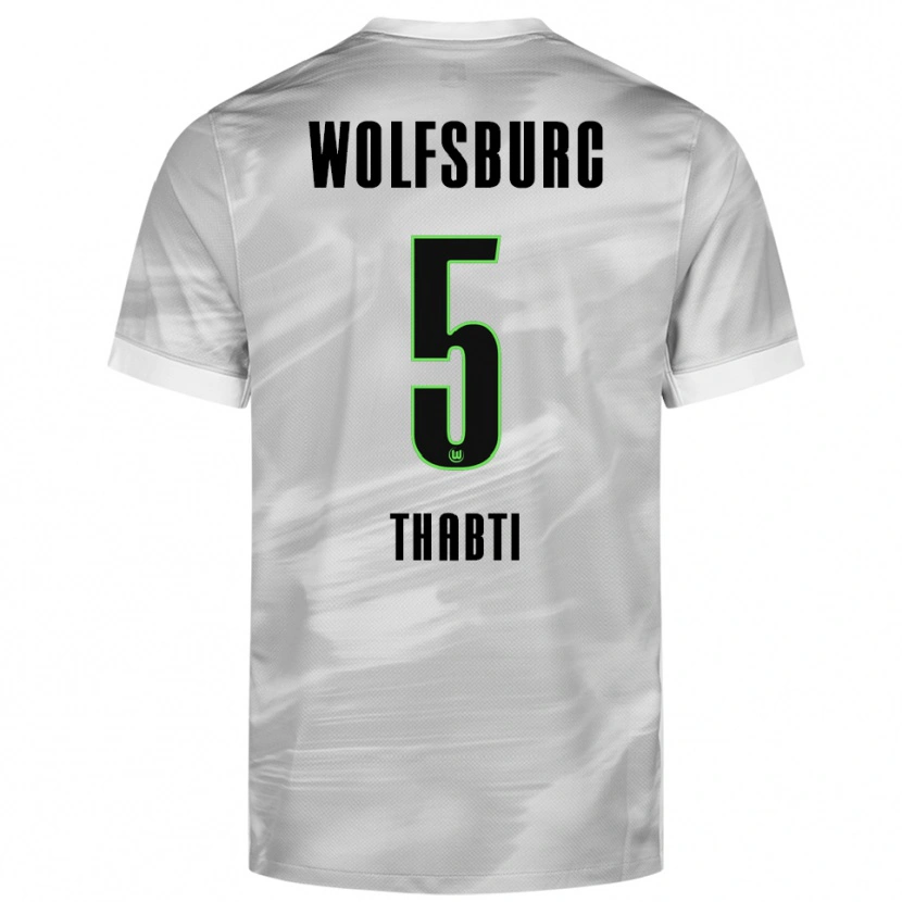 Danxen Men Mohamed Thabti #5 Gray White Away Jersey 2025/26 T-Shirt