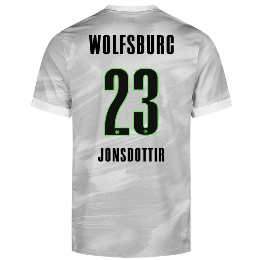 Danxen Men Sveindís Jane Jónsdóttir #23 Gray White Away Jersey 2025/26 T-Shirt