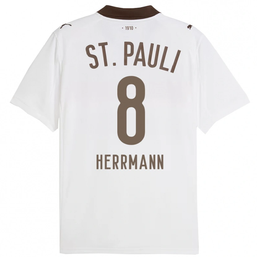 Danxen Men Max Herrmann #8 White Red Away Jersey 2025/26 T-Shirt