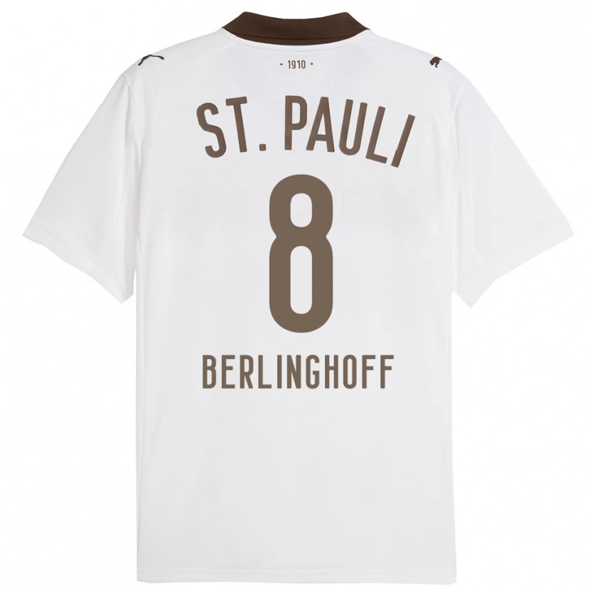 Danxen Men Marlene Berlinghoff #8 White Red Away Jersey 2025/26 T-Shirt