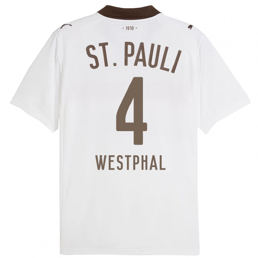 Danxen Men Jannik Westphal #4 White Red Away Jersey 2025/26 T-Shirt