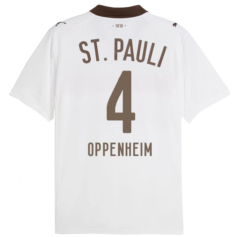 Danxen Men Merle Oppenheim #4 White Red Away Jersey 2025/26 T-Shirt