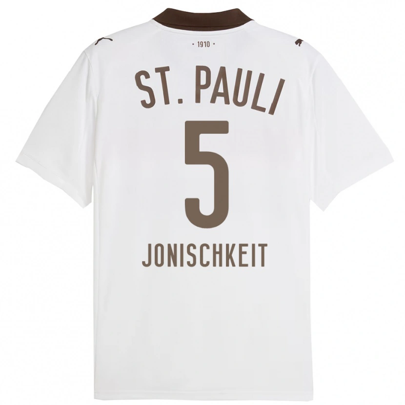 Danxen Men Jamal Jonischkeit #5 White Red Away Jersey 2025/26 T-Shirt