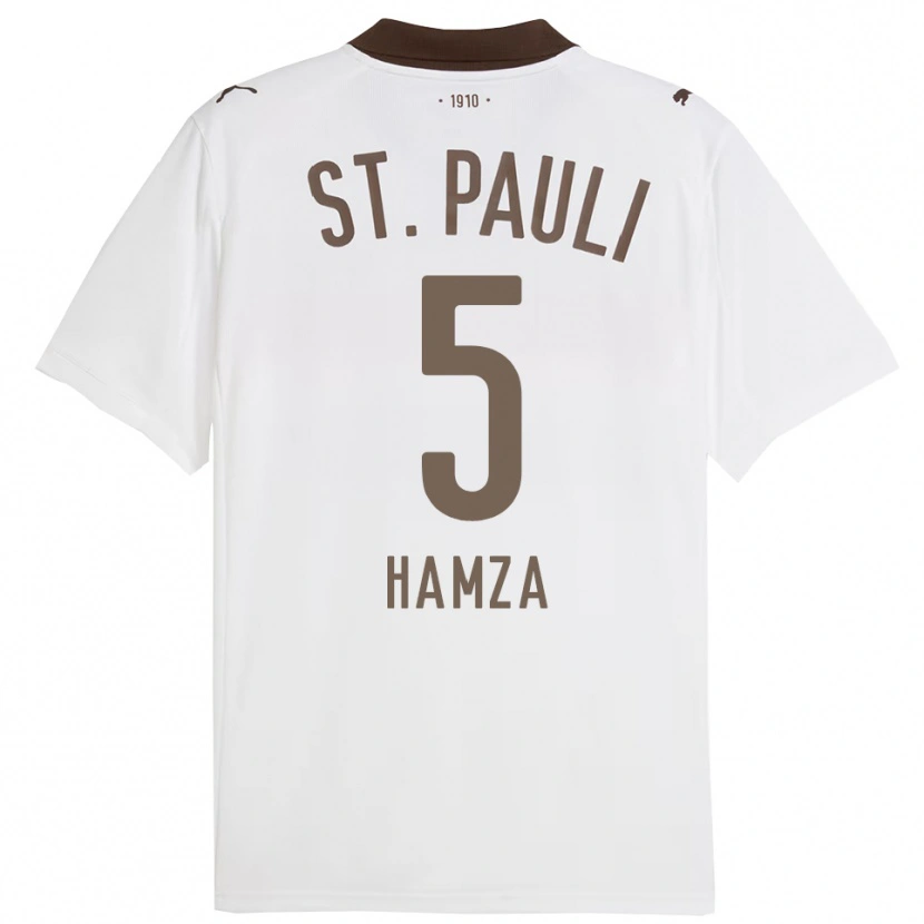 Danxen Men Samet Hamza #5 White Red Away Jersey 2025/26 T-Shirt