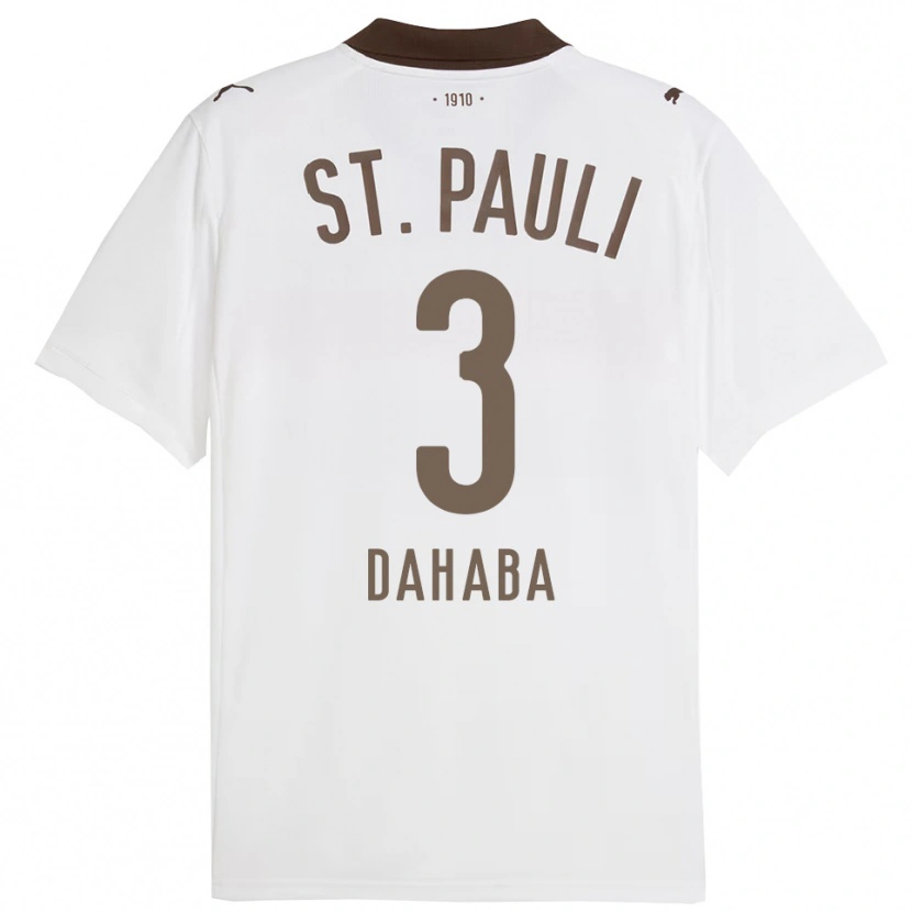 Danxen Men Muhammad Dahaba #3 White Red Away Jersey 2025/26 T-Shirt