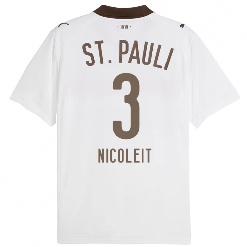 Danxen Men Gianna Nicoleit #3 White Red Away Jersey 2025/26 T-Shirt