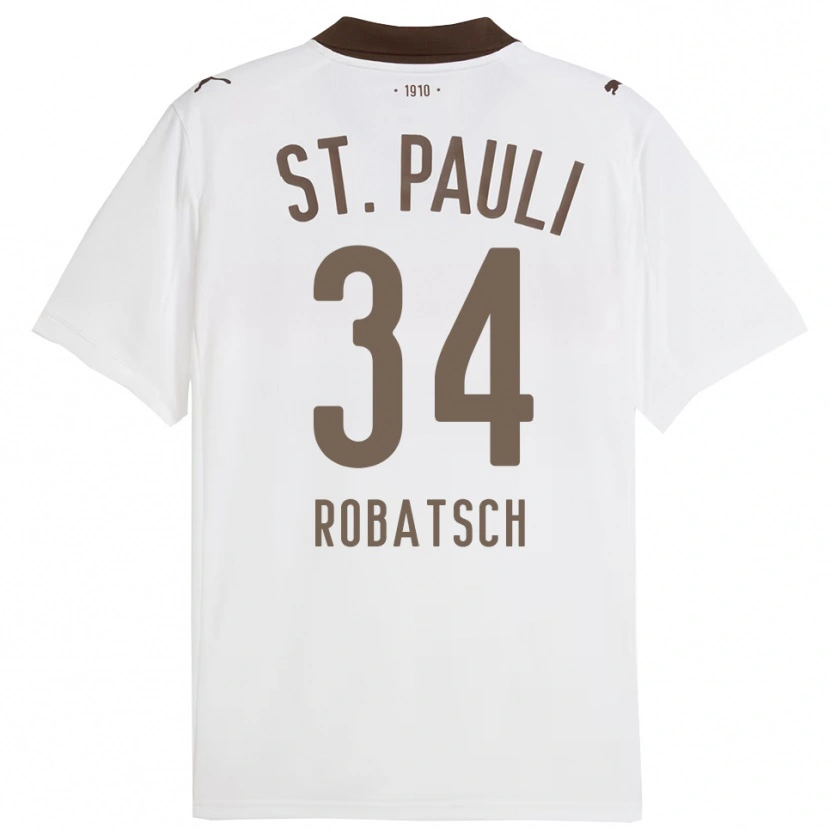 Danxen Men Jannik Robatsch #34 White Red Away Jersey 2025/26 T-Shirt