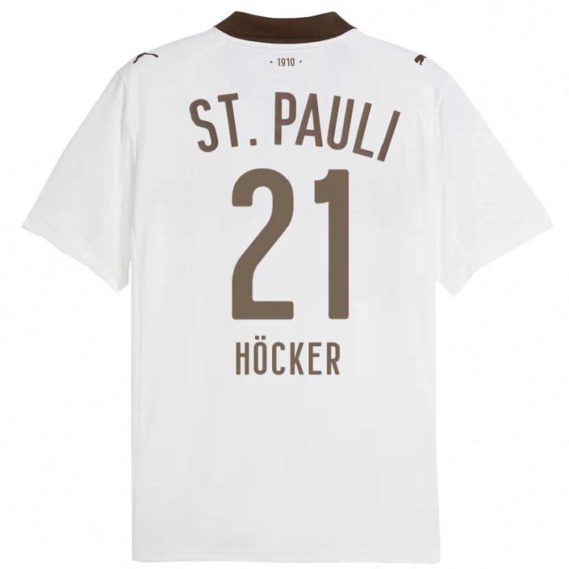 Danxen Men Elias Höcker #21 White Red Away Jersey 2025/26 T-Shirt