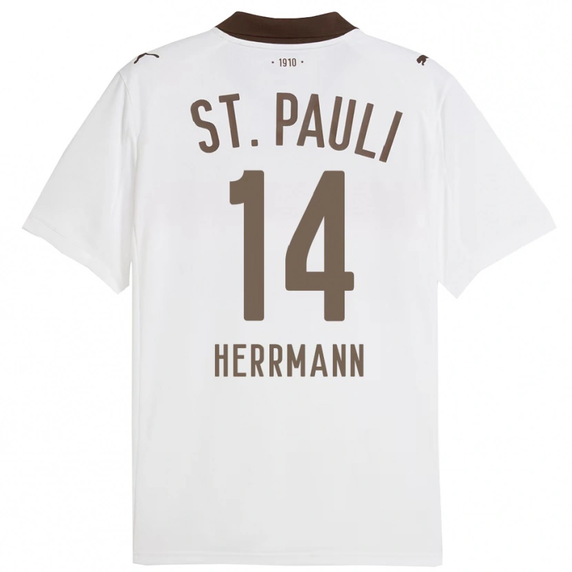 Danxen Men Mats Herrmann #14 White Red Away Jersey 2025/26 T-Shirt