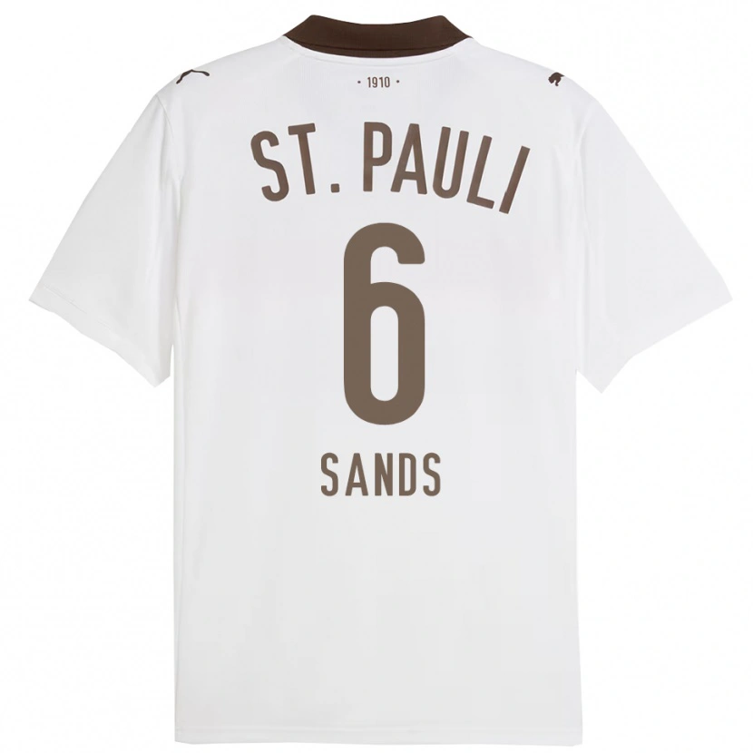 Danxen Men James Sands #6 White Red Away Jersey 2025/26 T-Shirt