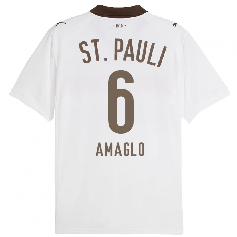 Danxen Men Aron Amaglo #6 White Red Away Jersey 2025/26 T-Shirt