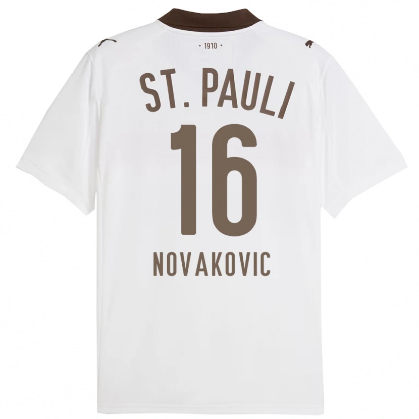Danxen Men Milivoje Novakovic #16 White Red Away Jersey 2025/26 T-Shirt