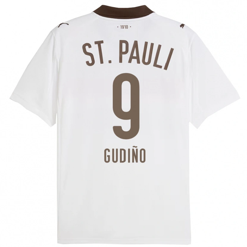 Danxen Men Alberto Gudiño #9 White Red Away Jersey 2025/26 T-Shirt