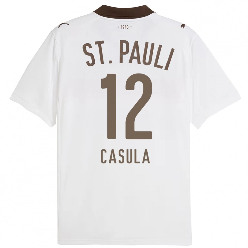 Danxen Men David Casula #12 White Red Away Jersey 2025/26 T-Shirt