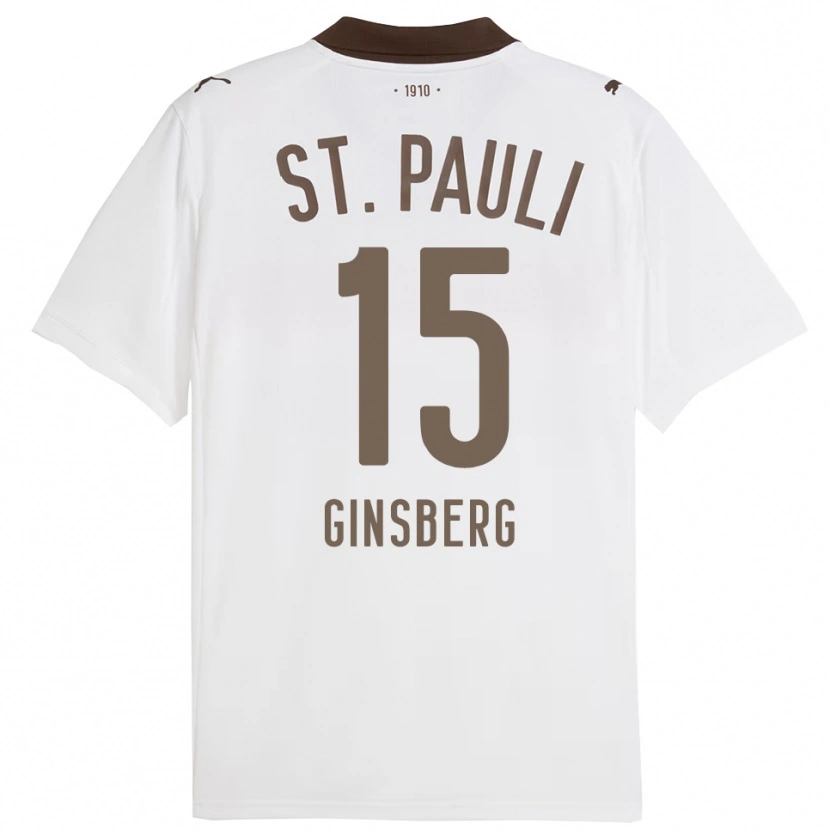 Danxen Men Pauline Ginsberg #15 White Red Away Jersey 2025/26 T-Shirt