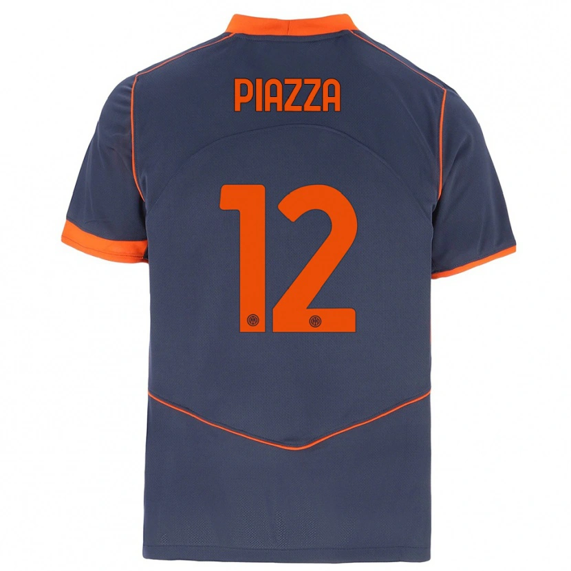 Danxen Men Alessia Piazza #12 Gray Orange Third Jersey 2025/26 T-Shirt
