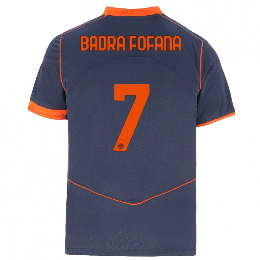 Danxen Men Aliou Badra Fofana #7 Gray Orange Third Jersey 2025/26 T-Shirt
