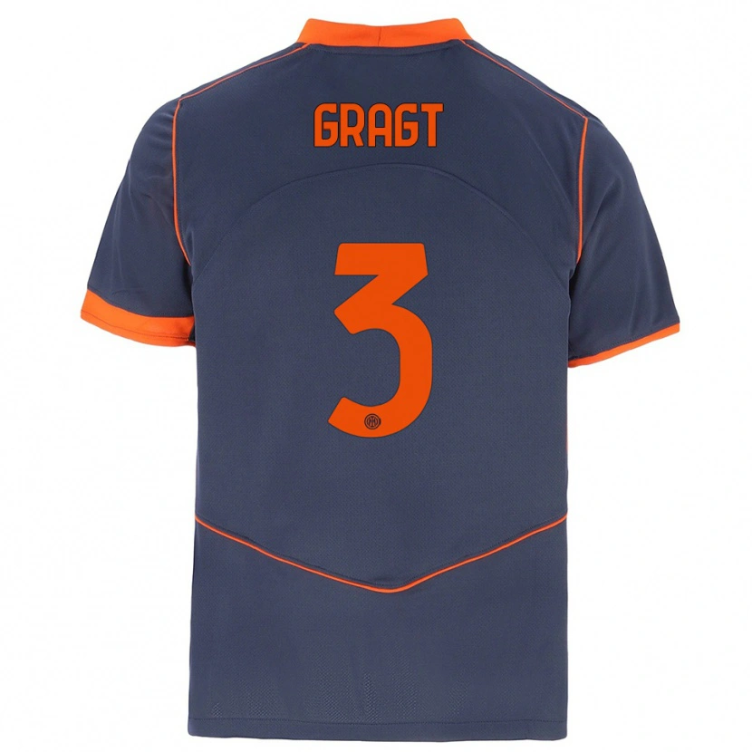 Danxen Men Stefanie Van Der Gragt #3 Gray Orange Third Jersey 2025/26 T-Shirt