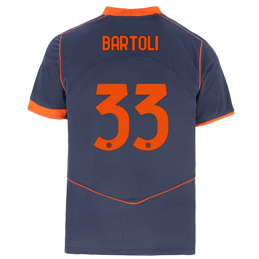 Danxen Men Elisa Bartoli #33 Gray Orange Third Jersey 2025/26 T-Shirt