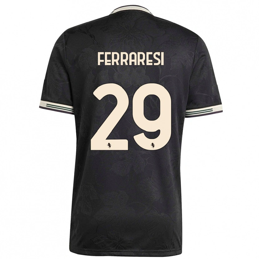 Danxen Men Eleonora Ferraresi #29 Black White Green Third Jersey 2025/26 T-Shirt
