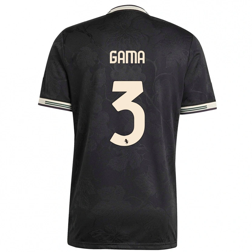 Danxen Men Sara Gama #3 Black White Green Third Jersey 2025/26 T-Shirt