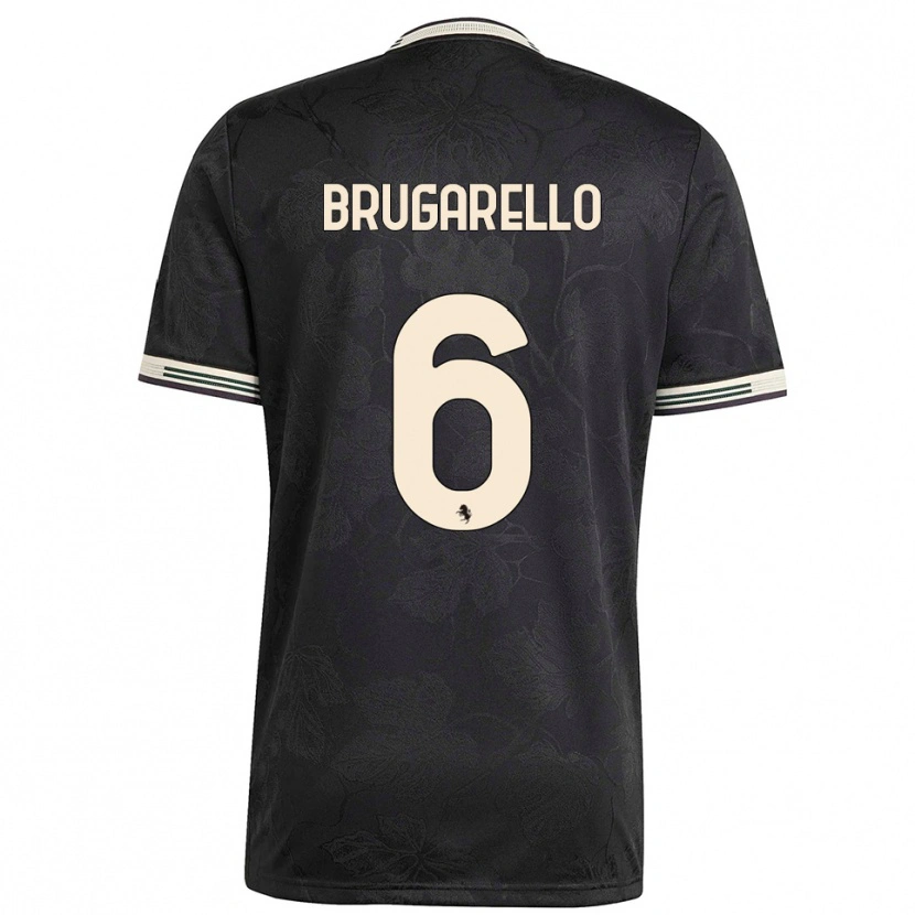 Danxen Men Mattia Brugarello #6 Black White Green Third Jersey 2025/26 T-Shirt